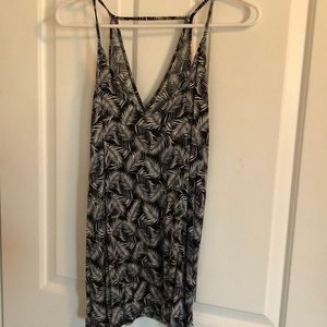 Black and white spaghetti strap